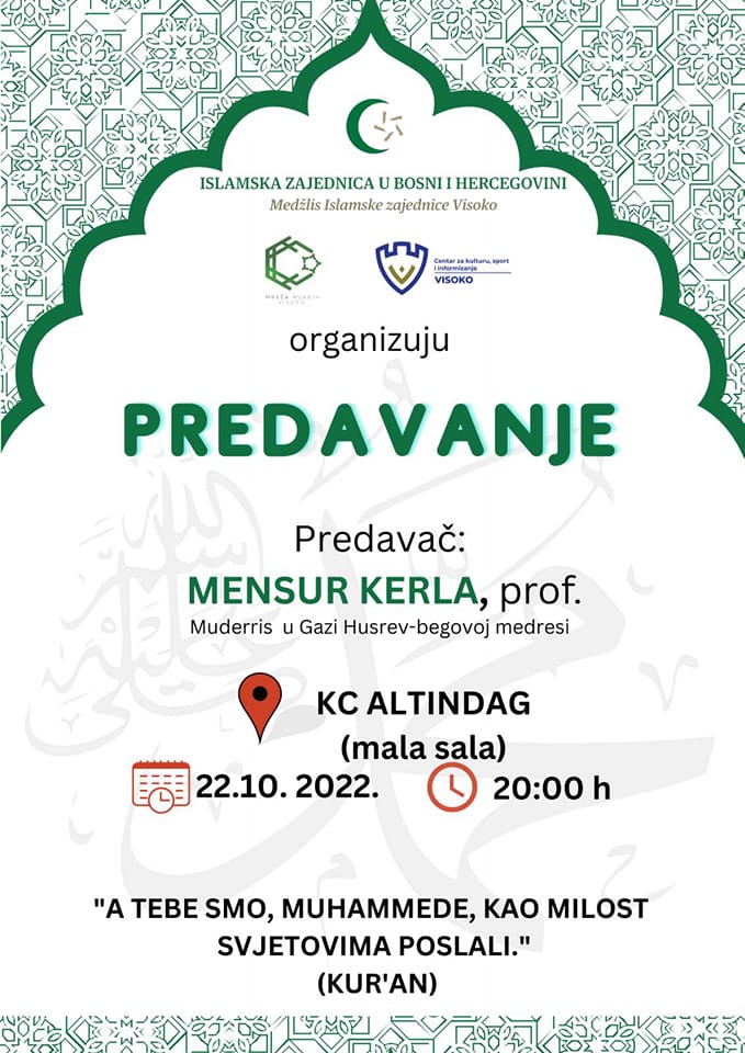 Mjesto i uloga omladine u islamu 13 Najava predavanja "Mjesto i uloga omladine u islamu"