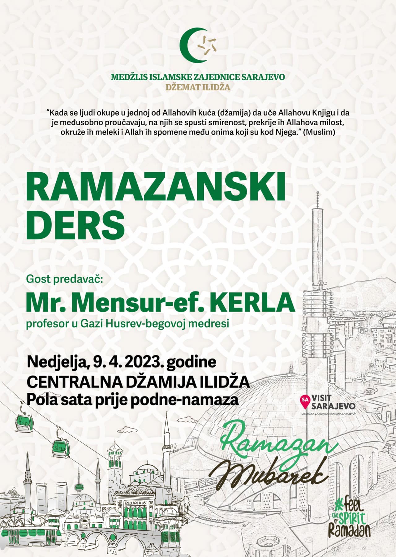 Ramazanski ders u Centralnoj džamiji Ilidža 1 Ramazanski ders