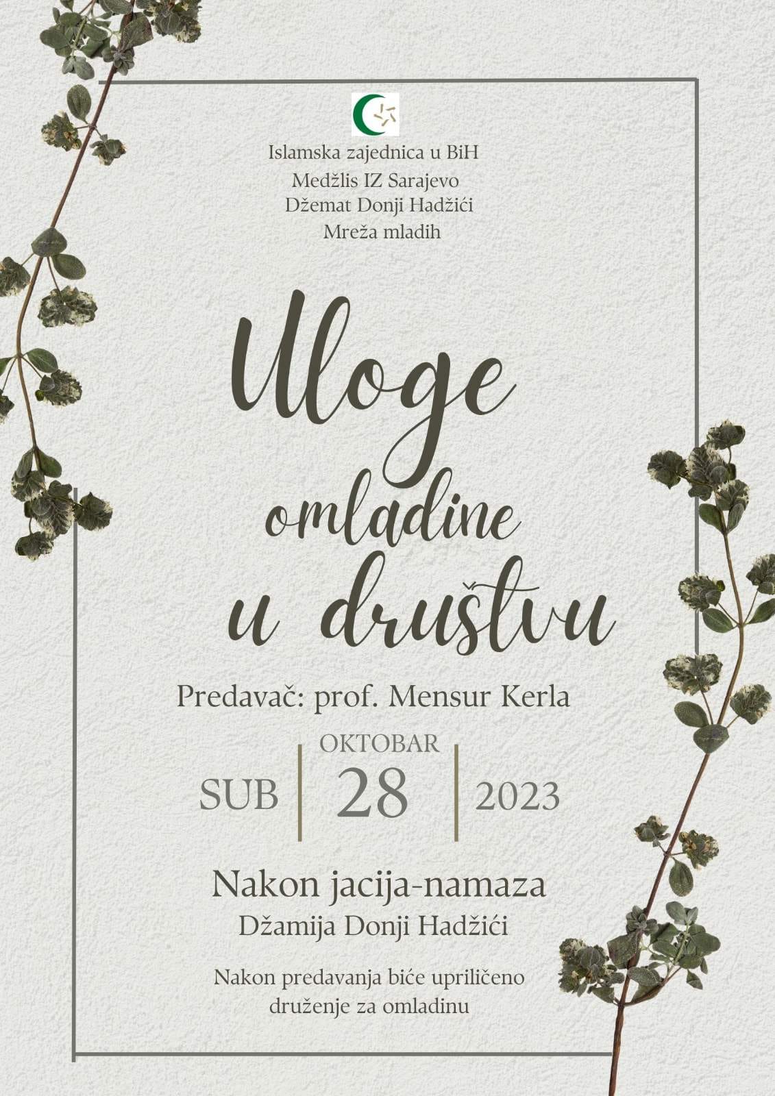 Predavanje o temi "Uloga omladine u društvu" 2 Uloga omladine u društvu